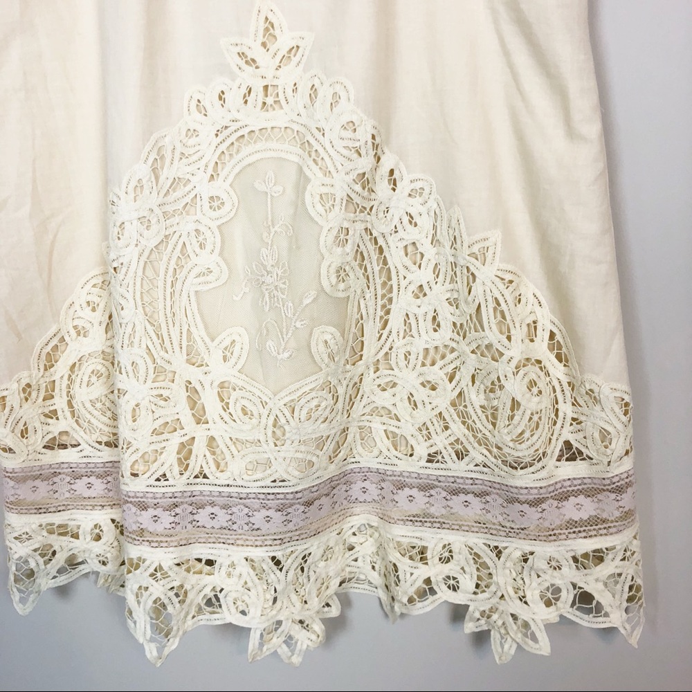 Soft Surroundings Lace Crochet Trim Skirt - Picture 2 of 4